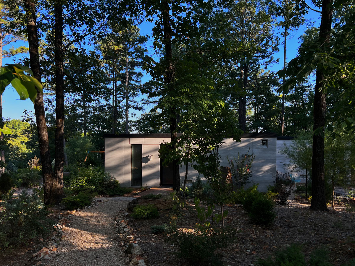 The rammed earth Calx Cabin built in the United States