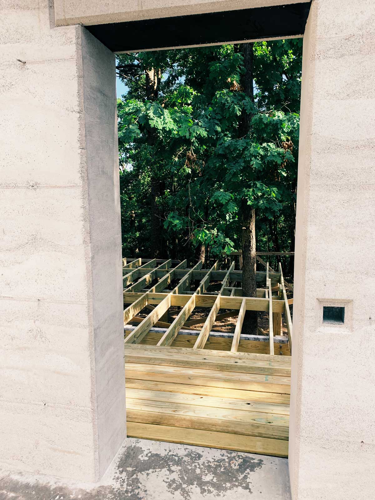 We didn't want to remove this oak tree, so we built the deck around it. 