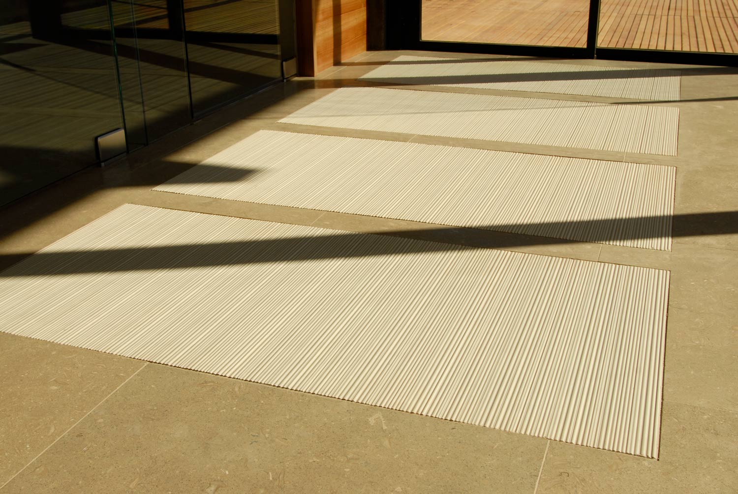 large format custom concrete floor tile in white gfrc
