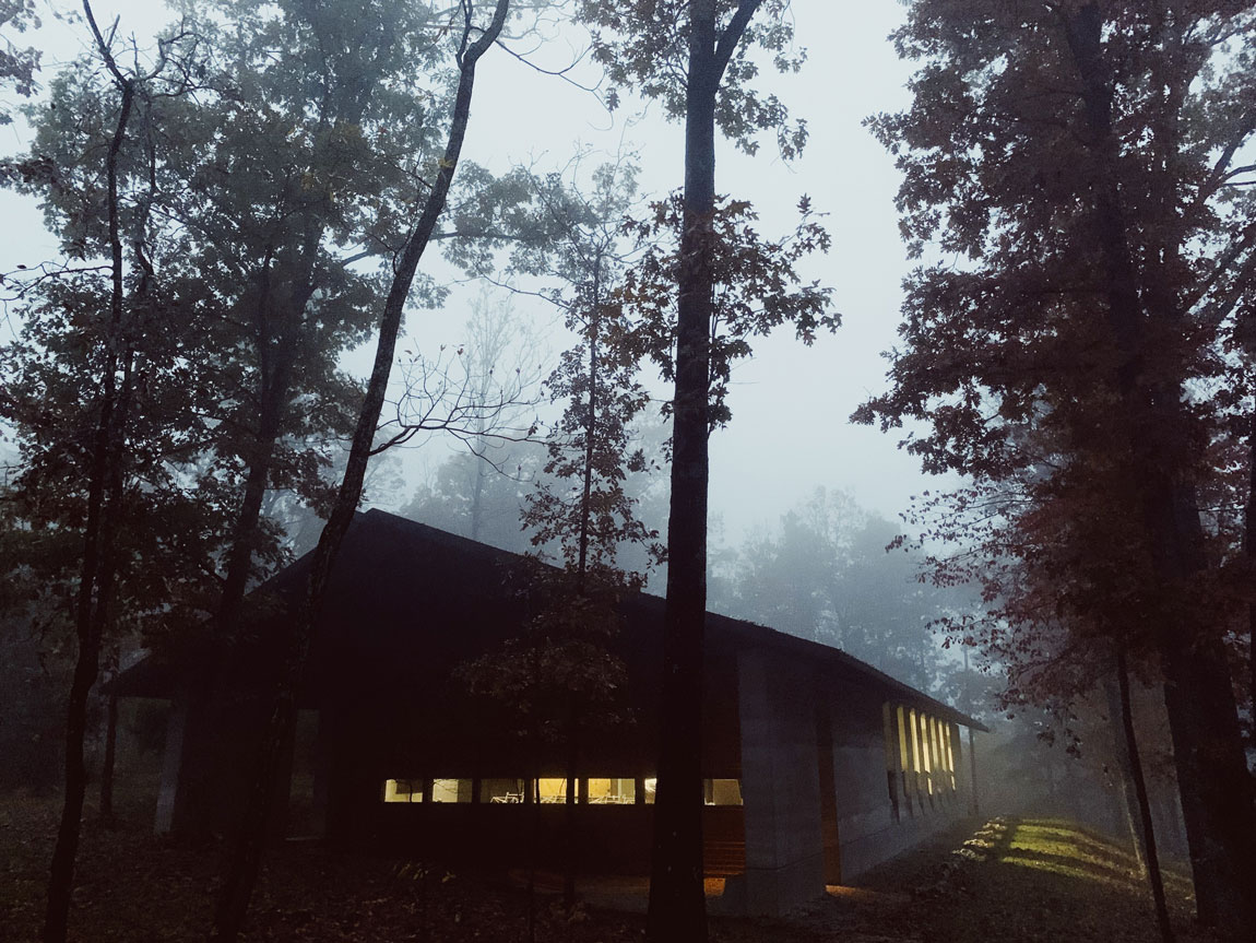 The Hard Goods Rammed Earth Studio, built by Brandon Gore in Eureka Springs, Arkansas in 2018